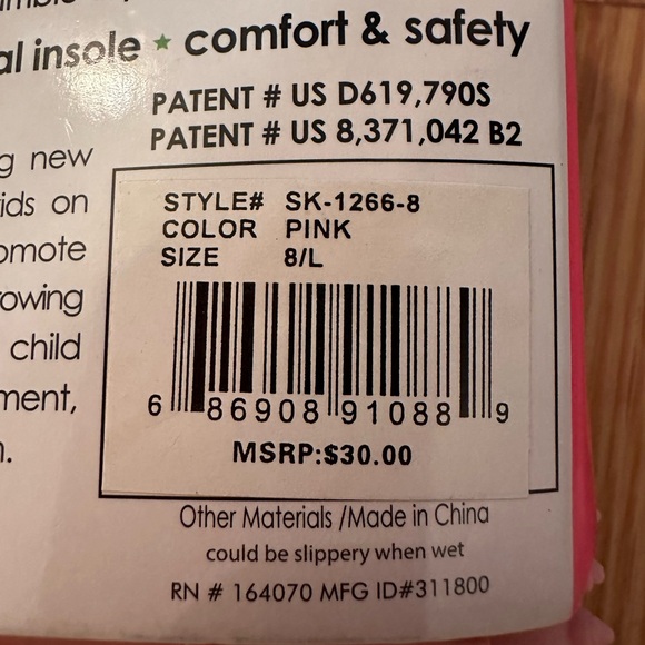 The Original Skidders Baby Toddler Girls Shoes Sz 24 Months  Skid Proof Washable - Picture 4 of 10